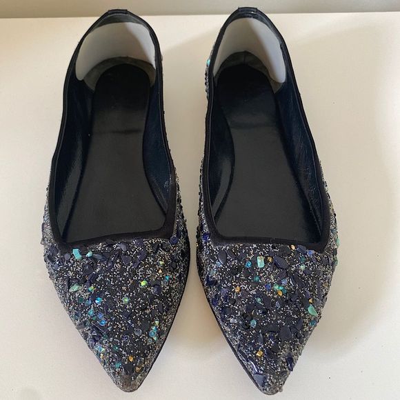 DUSICA DUSICA Beaded Leather Flat - Picture 1 of 16